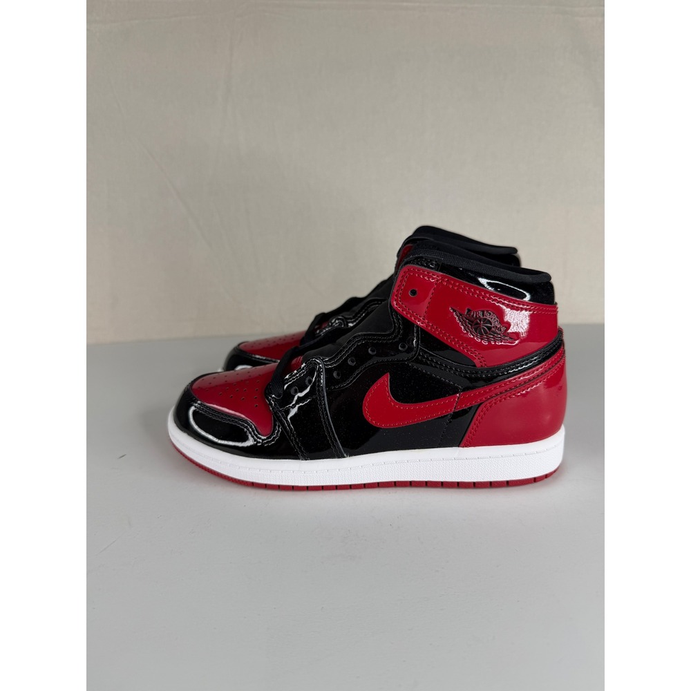 New Jordan Air 1 Retro High OG Patent Bred 3Y AQ2664-063 Black/Varsity Red